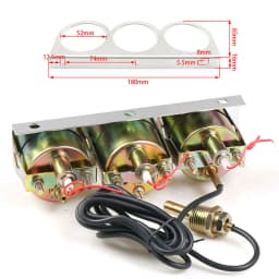 Racing style Oil Pressure Water Temp Volt Meter Gauge With Sensor Triple Gauge Set Mechanical Chrome Panel White Face