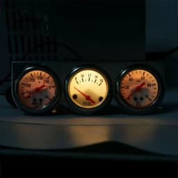 Racing style Oil Pressure Water Temp Volt Meter Gauge With Sensor Triple Gauge Set Mechanical Chrome Panel White Face