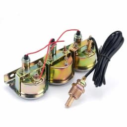 Racing style Oil Pressure Water Temp Volt Meter Gauge With Sensor Triple Gauge Set Mechanical Chrome Panel White Face