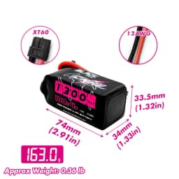 2PCS CNHL 4S 14.8V Lipo Battery 1100mAh 130C With XT60 Plug For FPV Airplane Quadcopter Helicopter