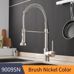 Fashion Kitchen Faucets Stainless Steel Faucets for Kitchen Sink Pull Down Spring Spout Mixers Tap Hot Cold Water Crane 9009