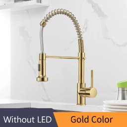 Fashion Kitchen Faucets Stainless Steel Faucets for Kitchen Sink Pull Down Spring Spout Mixers Tap Hot Cold Water Crane 9009