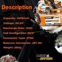 2pcs CNHL 6S 22.2V Lipo Battery 1300mAh 1500mAh 1800mAh 120C With XT60 Plug For RC FPV Drone Quadcopter Helicopter Airplane