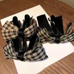Vintage Green Houndstooth Bow Hairpin Ribbon Banana Clip For Girls High Ponytail Hair Clips Spring Clip Hair Accessories Women