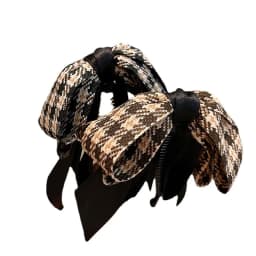 Vintage Green Houndstooth Bow Hairpin Ribbon Banana Clip For Girls High Ponytail Hair Clips Spring Clip Hair Accessories Women