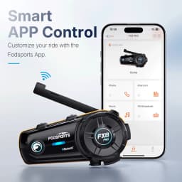 Fodsports FX8 Pro Motorcycle Intercom Bluetooth Helmet Headset Interphone,10 Riders 2000M,Dual Chip,Support APP.