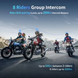 Fodsports FX8 Pro Motorcycle Intercom Bluetooth Helmet Headset Interphone,10 Riders 2000M,Dual Chip,Support APP.