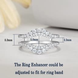 Newshe Certified Moissanite 925 Sterling Silver Ring Enhancer for Women Engagement Wedding Band Size 5-10