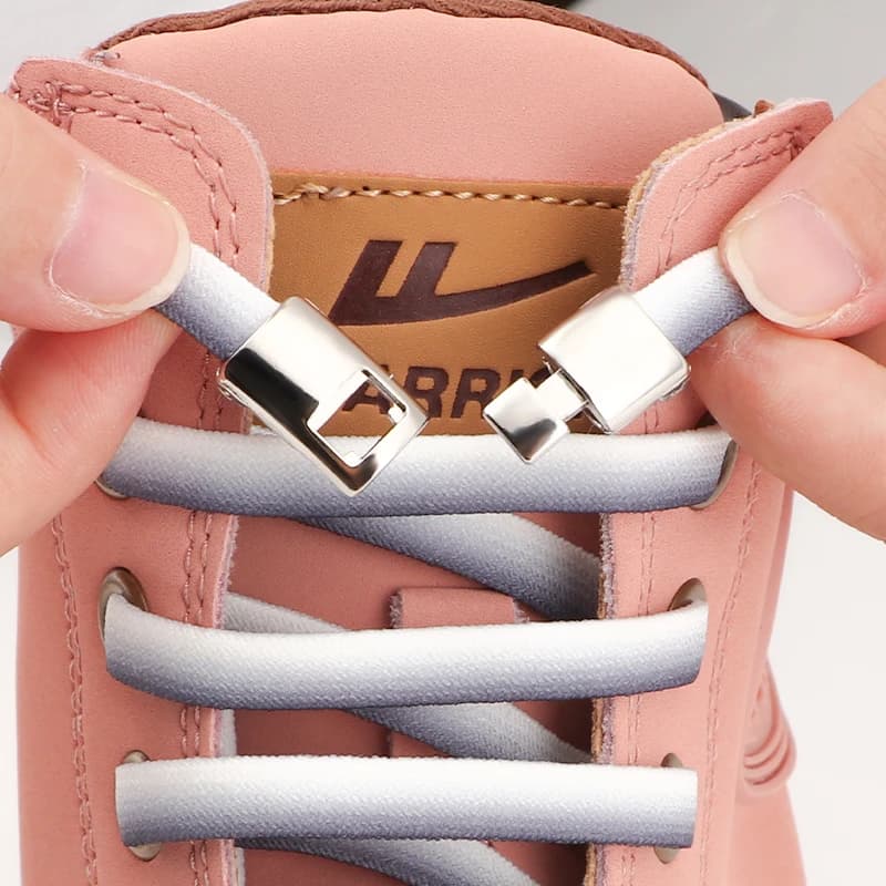 Gradient Elastic Laces Sneakers Quick Lazy Cross Lock Shoelaces Without ties Kids Adult Flats No Tie Shoe laces Shoe Accessories