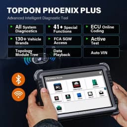 Topdon Phoenix Plus 2 Automotive Car Diagnostic Tool ECU Coding Scan VAG Bi-Directional Professional OBD2 Scanner Active Test