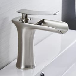 Basin Faucets Waterfall Bathroom Faucet Single Handle Basin Mixer Tap Bath Antique Faucet Brass Sink Water Crane Silver 6009