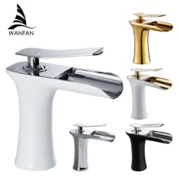 Basin Faucets Waterfall Bathroom Faucet Single Handle Basin Mixer Tap Bath Antique Faucet Brass Sink Water Crane Silver 6009