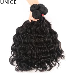 UNice Natural Wave Human Hair Bundles Natural Black 100% Human Hair Bundles 100Grams Bundle Virgin Hair Extension 1/3 Pcs