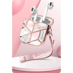I-Blason Cosmo Case Designed For Airpods, 360 Degree Protective Stylish Marble Case Cover Compatible with AirPods 1st/2nd