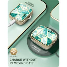 I-Blason Cosmo Case Designed For Airpods, 360 Degree Protective Stylish Marble Case Cover Compatible with AirPods 1st/2nd