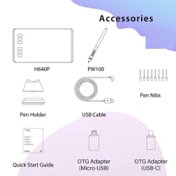 HUION Ultralight Graphic Tablets H640P H950P Digital Tablet Drawing Pen Tablet With Battery-Free Stylus for PC Android Phone