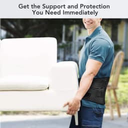 Back Lumbar Support Belt Men Spine Decompression Waist Trainer Adjustable Back Brace for Lower Back Pain Relief with 6 Stays