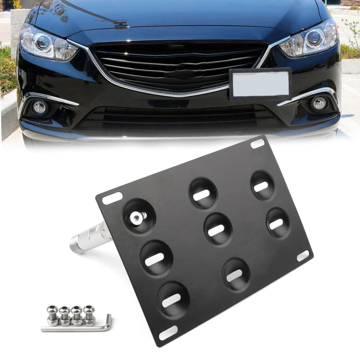 Areyourshop Bumper Tow Hook License Plate Mount Bracket Holder For Mazda 3 For Mazda 6 CX5 MX5 License Plate Holder Accessories