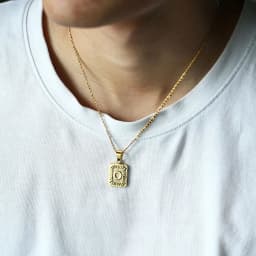 2020 Fashion 26 Letters Square Charm Necklaces Choker Figaro Link Chain Gold Color Length Adjustable Fashion Jewelry Gift GPM05H