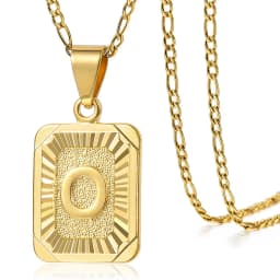 2020 Fashion 26 Letters Square Charm Necklaces Choker Figaro Link Chain Gold Color Length Adjustable Fashion Jewelry Gift GPM05H