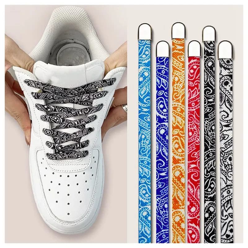 New Cashew Flower Elastic laces Sneakers Kids Adult 8MM Flat Shoelace without ties No tie Shoelaces for Shoes Accessories