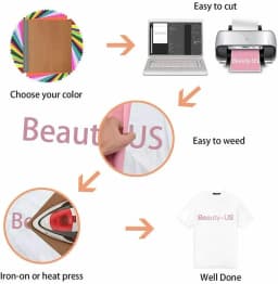 HTVRONT 35pcs 30cm*25cm Multi-color PU Heat Transfer Vinyl Sheets Iron on HTV Vinyl Films for Heat Press T-shirt Printing