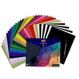 HTVRONT 35pcs 30cm*25cm Multi-color PU Heat Transfer Vinyl Sheets Iron on HTV Vinyl Films for Heat Press T-shirt Printing