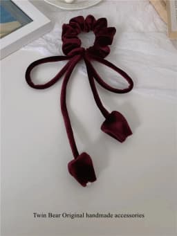 Fashion Tulip Design Sensation Retro Suede Gold Velvet Ribbon Headrope Hair Loop Leather Band Headrope Hair Accessories