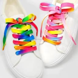 1Pair Gradient Shoelaces Rainbow Laces Colorful Flat Shoelace for Sneaker Casual Canvas Shoe laces Shoes Strings 90cm/100cm