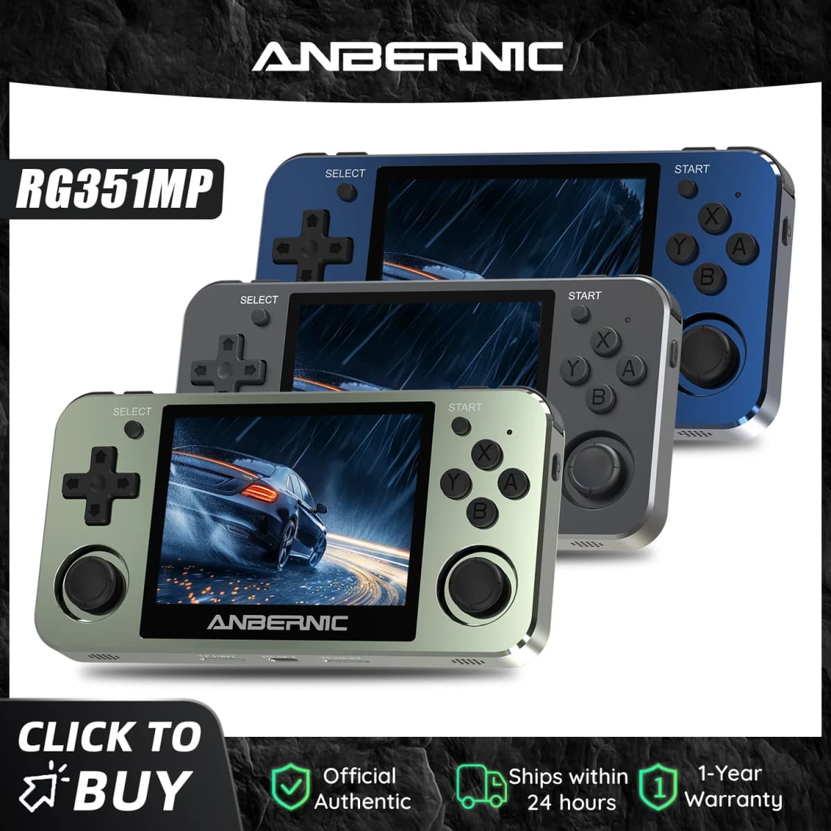 Anbernic RG351MP Portable Game Player Pocket Game Machine 3.5 Inch IPS Screen Support Games External Wifi 64G 2400 Games