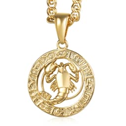 12 Horoscope Zodiac Sign Charm Necklace Gold Color Snake Link Chain 20inch Dropshipping Christmas Gifts GP358