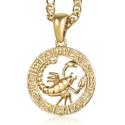 12 Horoscope Zodiac Sign Charm Necklace Gold Color Snake Link Chain 20inch Dropshipping Christmas Gifts GP358