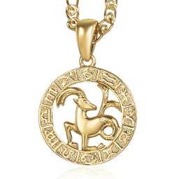 12 Horoscope Zodiac Sign Charm Necklace Gold Color Snake Link Chain 20inch Dropshipping Christmas Gifts GP358