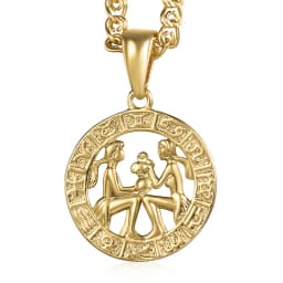 12 Horoscope Zodiac Sign Charm Necklace Gold Color Snake Link Chain 20inch Dropshipping Christmas Gifts GP358