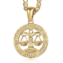 12 Horoscope Zodiac Sign Charm Necklace Gold Color Snake Link Chain 20inch Dropshipping Christmas Gifts GP358