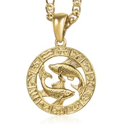 12 Horoscope Zodiac Sign Charm Necklace Gold Color Snake Link Chain 20inch Dropshipping Christmas Gifts GP358