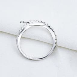 Newshe 925 Sterling Silver Stackable Wedding Band for Women Eternity Rings Curve Wave Design AAAAA Cubic Zircon Jewelry Ring