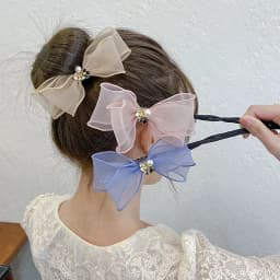 New Fashion Chiffon Bow Magic Hair Buns Donut Hair Maker Clip Hair Curler Women Girls DIY Hairstyle Headbands Tools Accessories