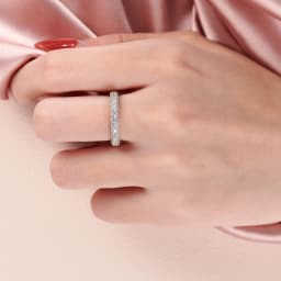 Newshe Solid 925 Sterling Silver Etenity Wedding Rings for Women AAAAA Cubic Zircons Unquine Design Classic Jewelry JR4887_BAND