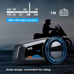 2pcs Fodsports FX6 Helmet Intercom Motorcycle Helmet Bluetooth Headset Interphone,6 Riders,1000m
