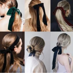 Fashion Vintage Black Velvet Bow Hair Ribbon Scrunchie for Women Girls Long Elastic Hair Tie Headwear Female Hair Accessories