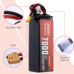 SUNPADOW 6S Lipo Battery 22.2V 5100mAh 7000mAh 60C 120C with XT60 XT90 Plug with RC Airplane Quadcopter Helicopter Drone FPV