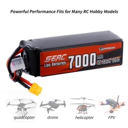 SUNPADOW 6S Lipo Battery 22.2V 5100mAh 7000mAh 60C 120C with XT60 XT90 Plug with RC Airplane Quadcopter Helicopter Drone FPV