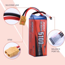 SUNPADOW 6S Lipo Battery 22.2V 5100mAh 7000mAh 60C 120C with XT60 XT90 Plug with RC Airplane Quadcopter Helicopter Drone FPV