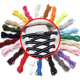 Flat No Tie Shoe laces Black White Shoelaces for Sneakers Elastic Laces without ties Kids Adult Quick lace for Shoes Rubber Band