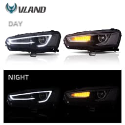 VLAND Headlight Assembly FOR MITSUBISHI LANCER 2008-2017 LED Headlights LED Running Light
