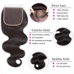 AliPearl Hair Transparent Lace 6x6 Closure Brazilian Body Wave Human Hair Pre Plucked with Body Hair Body Wave 6x6 Lace Closure
