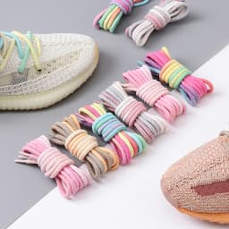 1Pair Colorful Round Shoelaces Rainbow Cotton Shoelace Running Sneakers Laces 80/100/120/140/160CM Shoe laces Shoes Accessories
