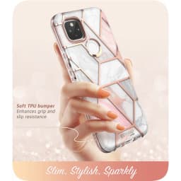 For Google Pixel 5 Case (2020 Release) I-BLASON Cosmo Full-Body Glitter Marble Bumper Case Cover with Built-in Screen Protector