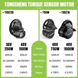 Tongsheng TSDZ16 1000W TSDZ 750W TSDZ2B 500W 250W Motor Mid Drive Torque Sensor Bicycle Electric Bike Conversion Kit 68-73mm